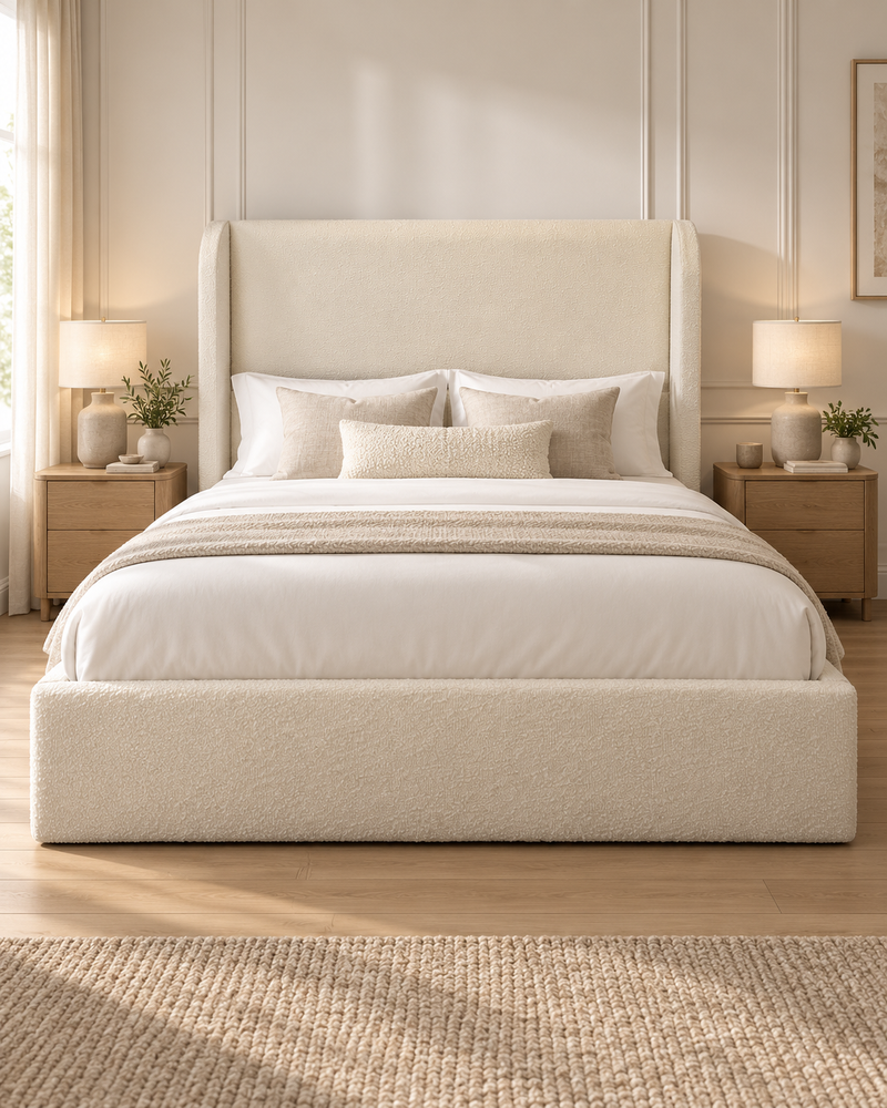 Delphine- Kingsize in Andes Ivory With Storage