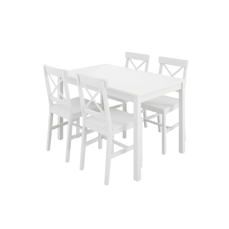 Gather White 4 Seater Dining Set