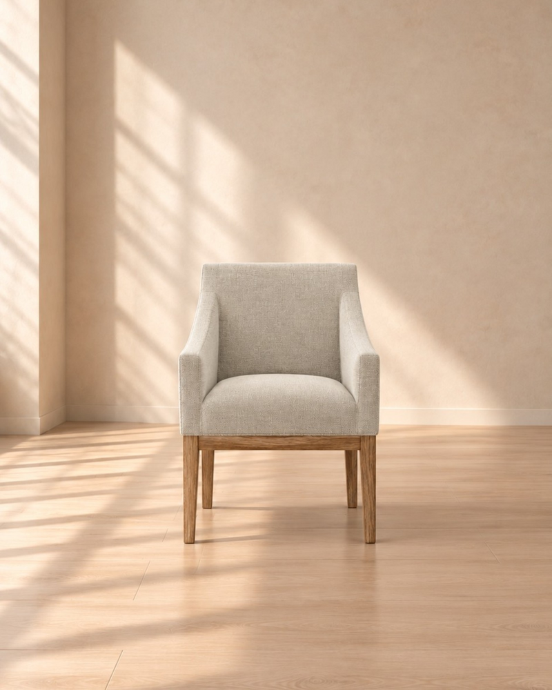 Bisque Dining Chair with Arms
