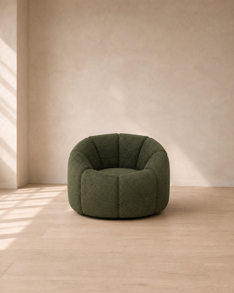 Allegra Bouclé Swivel Armchair