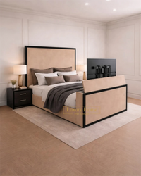 The Bespoke Zoe Metal TV Bed- Fully Customisable with Storage Options- Luxe Tv Range