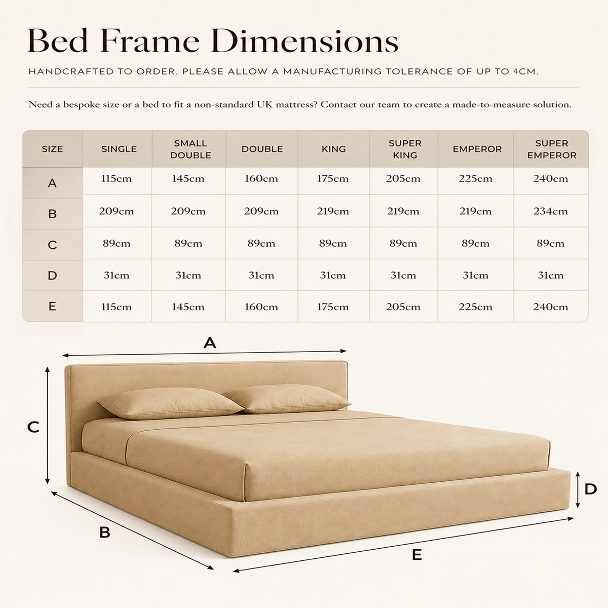 Bed Dimensions Diagram