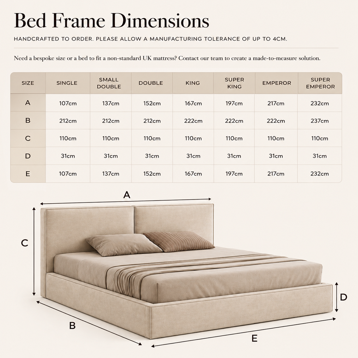 Bed Dimensions Diagram