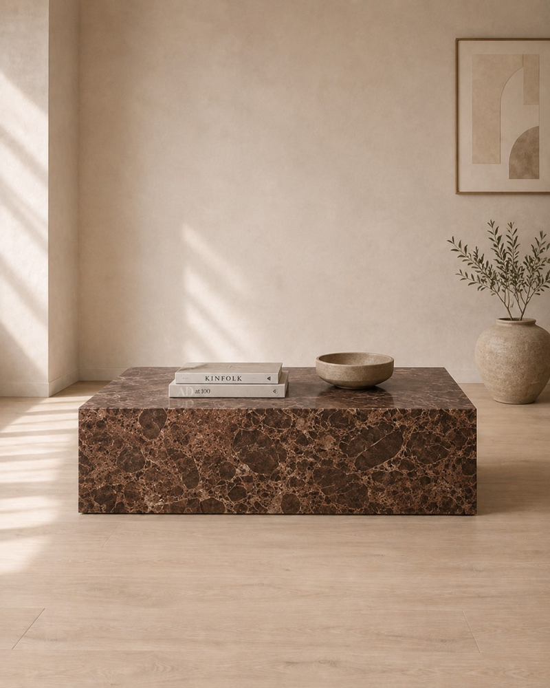 Monaco Brown Marble Coffee Table
