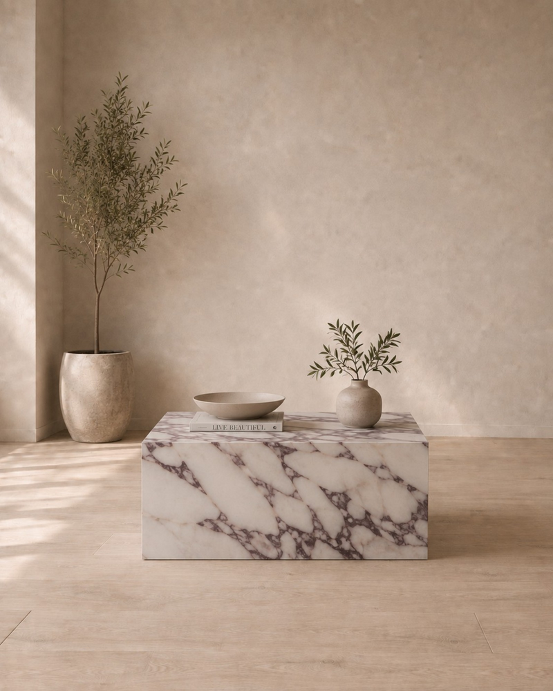 Viola Square Marble Effect Coffee Table