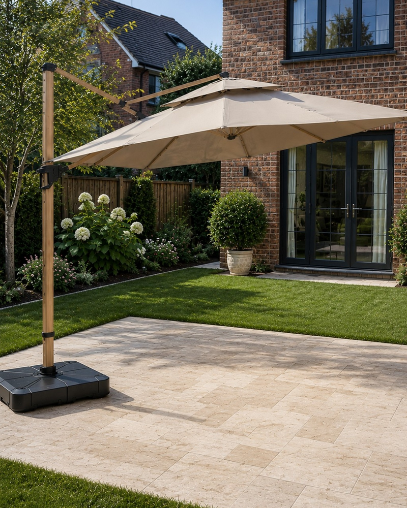 Modern 3m LED Cantilever Garden Parasol
