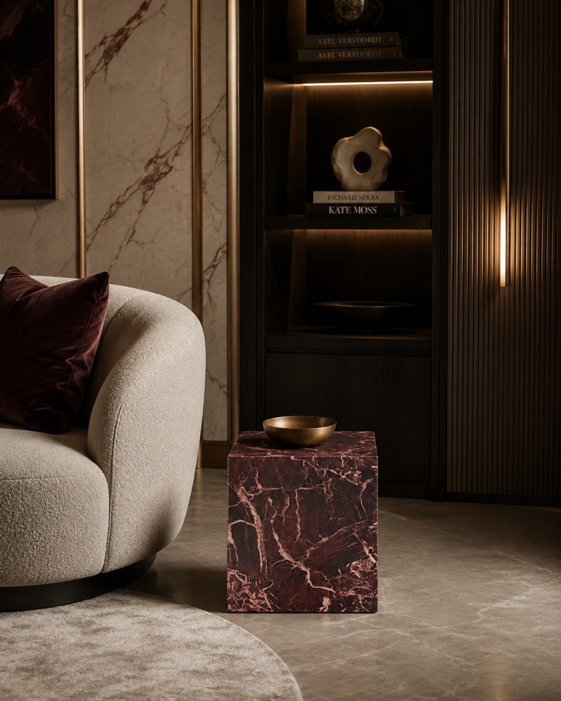 Rosso Square Side Table