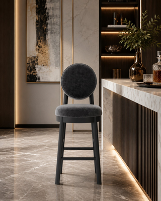 Black Wood Grain Counter Stool