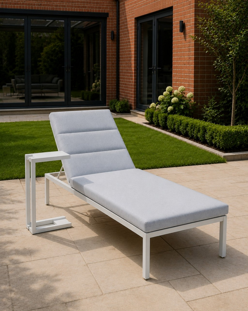 Coastal White Outdoor Sun Lounger