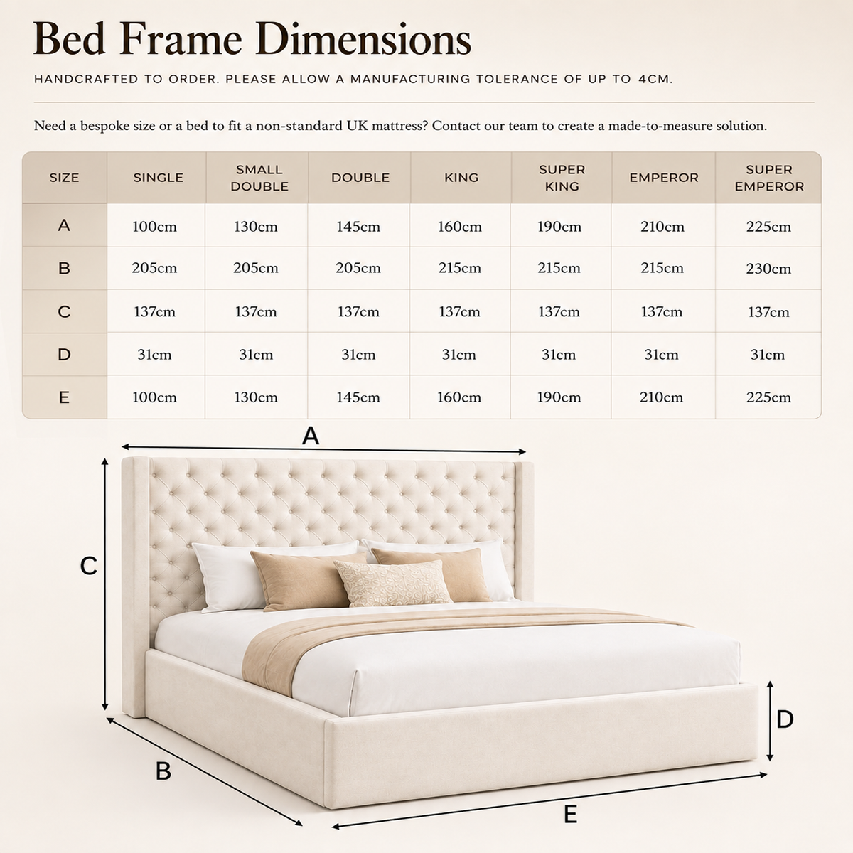 Bed Dimensions Diagram