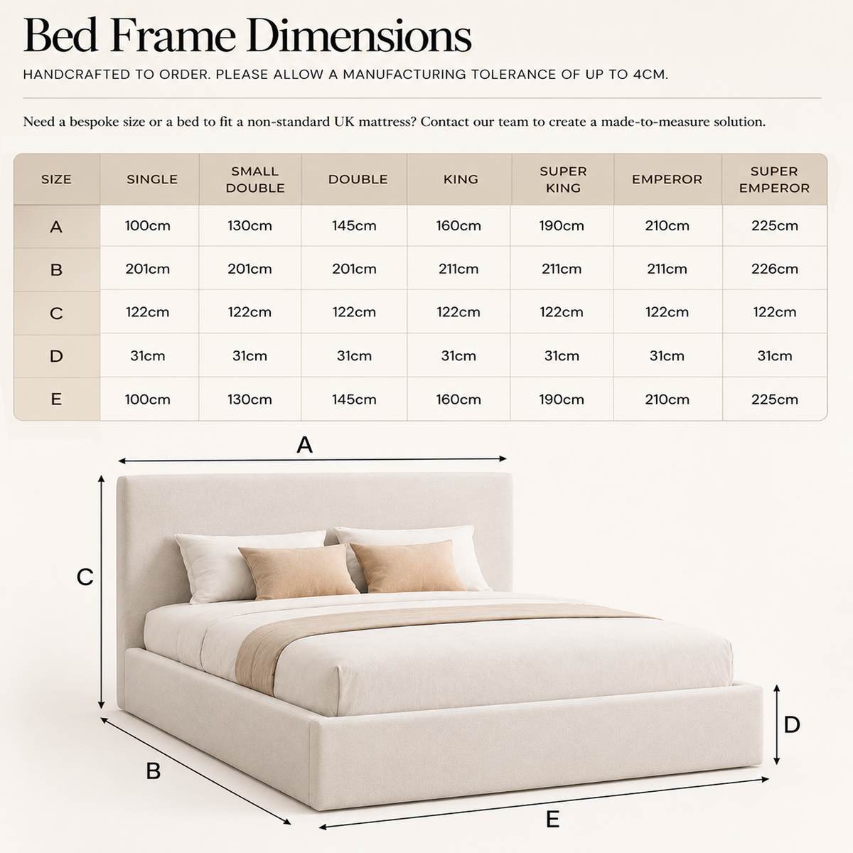 Bed Dimensions Diagram