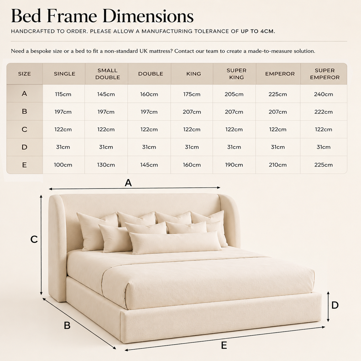Bed Dimensions Diagram