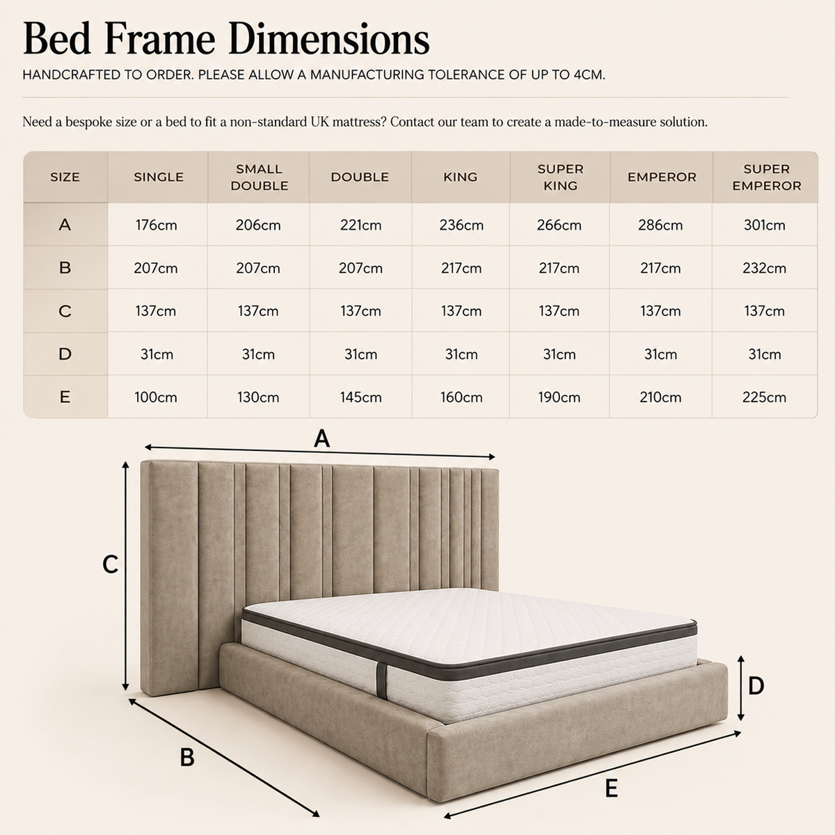 Bed Dimensions Diagram