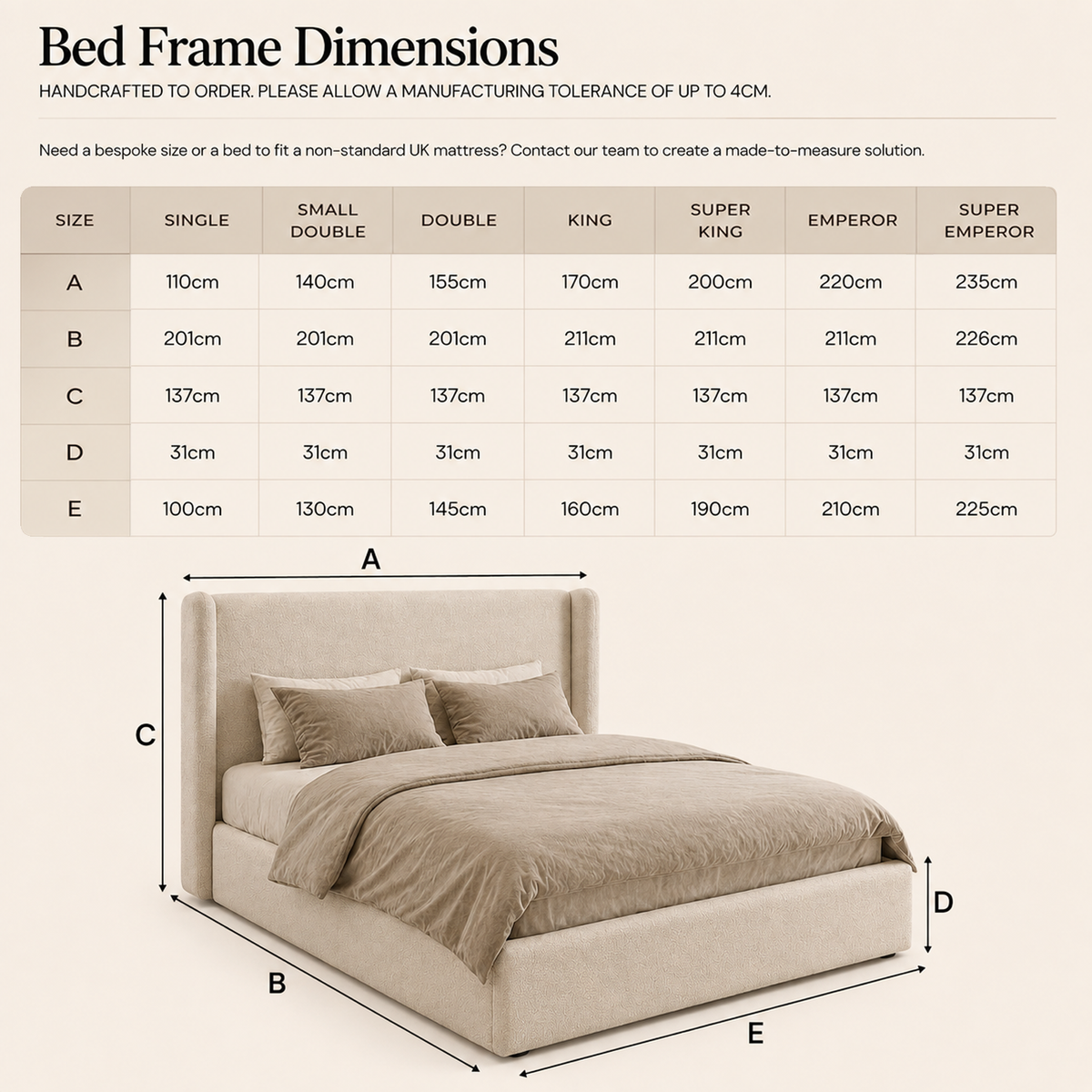 Bed Dimensions Diagram
