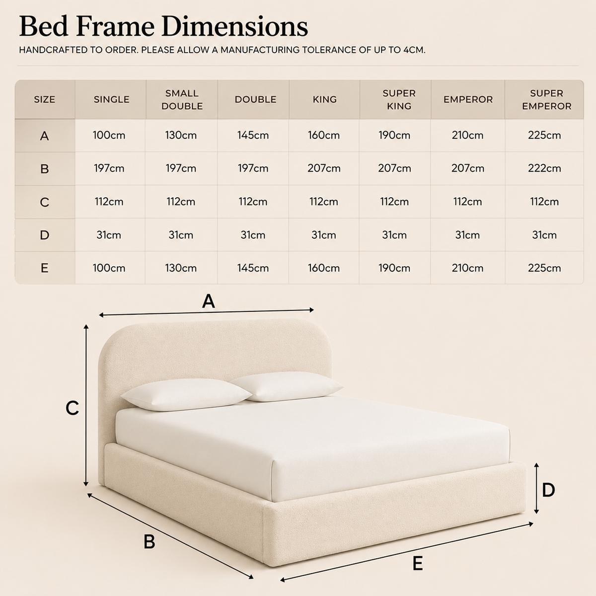 Bed Dimensions Diagram