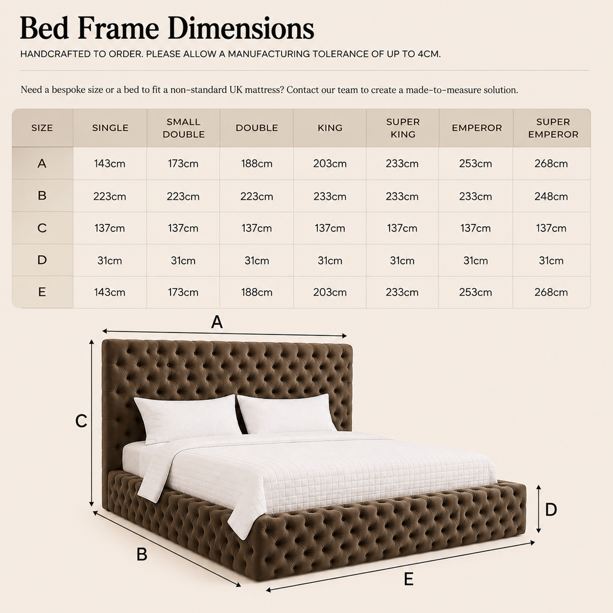 Bed Dimensions Diagram