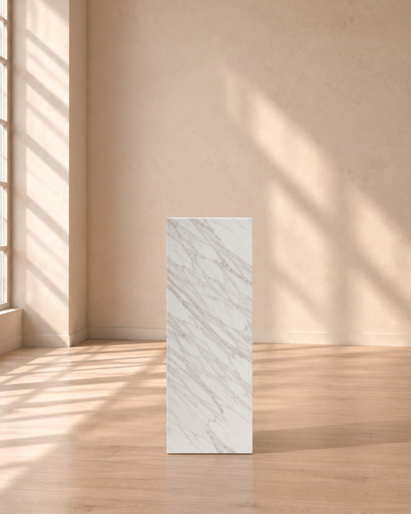 Axis White Marble Large Pedestal