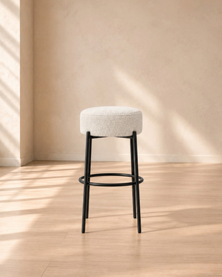 Marlow Ivory Bouclé Bar Stool