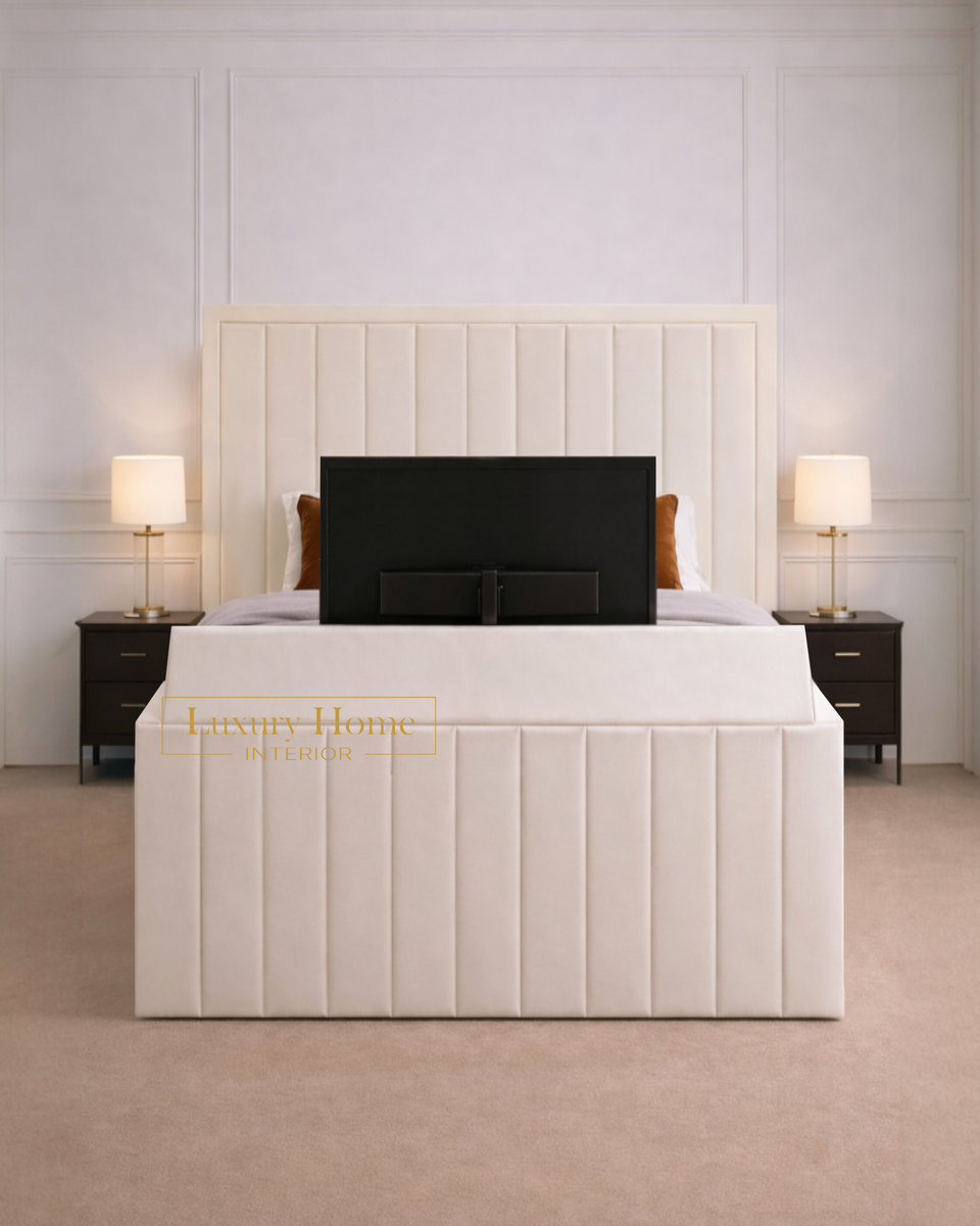 The Bespoke Napsen Upholstered Soft Velvet Line Tv Bespoke Bed Frame ...
