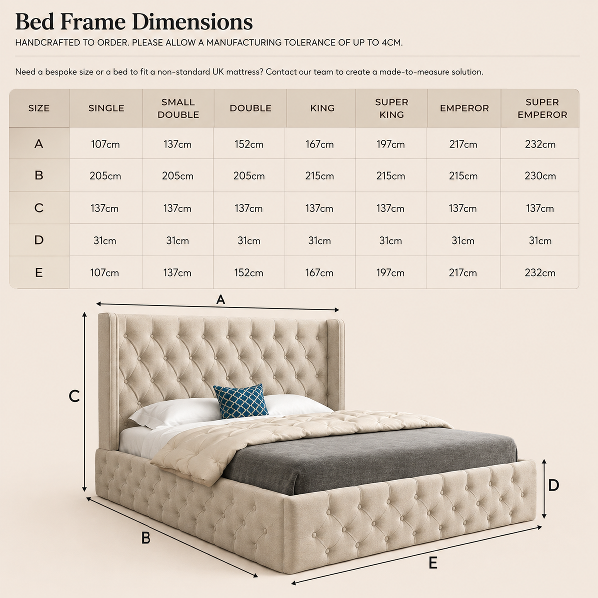 Bed Dimensions Diagram