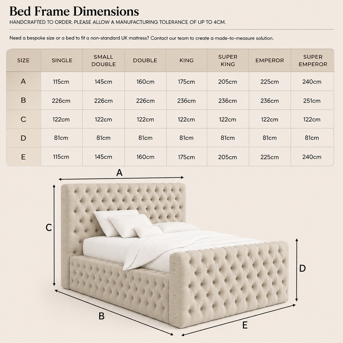 Bed Dimensions Diagram