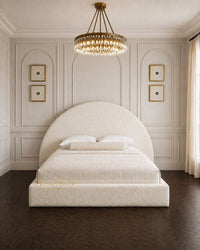 The Bespoke Soraya Moon Upholstered Bed Frame- Fully Customisable with Storage Options- Boucle Range