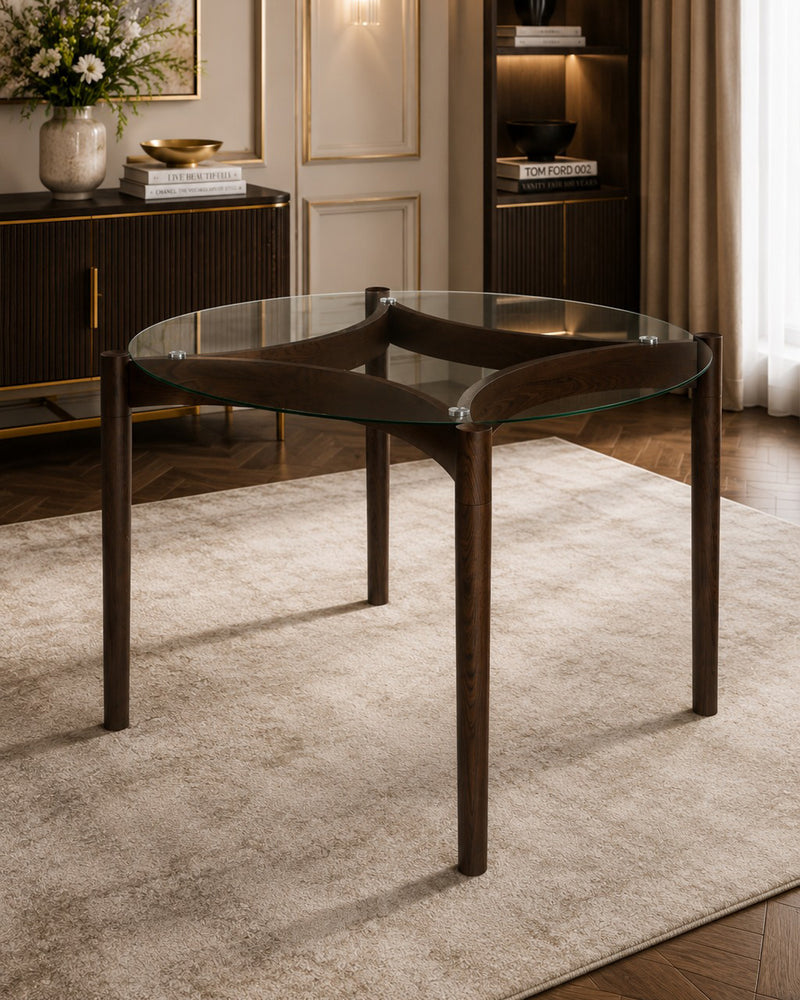 Cavendish Glass & Wood Dining Table