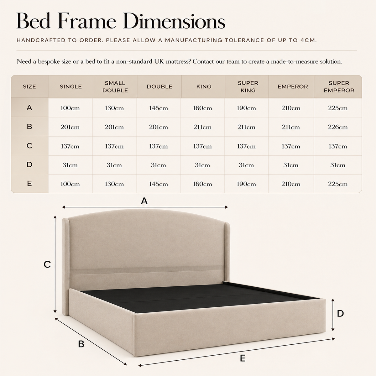 Bed Dimensions Diagram