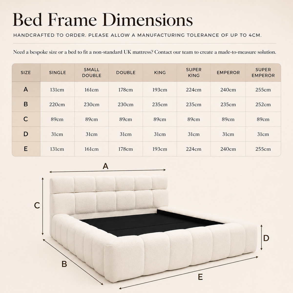 Bed Dimensions Diagram